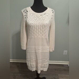 Cherokee Cream Long Sleeve Knit Dress